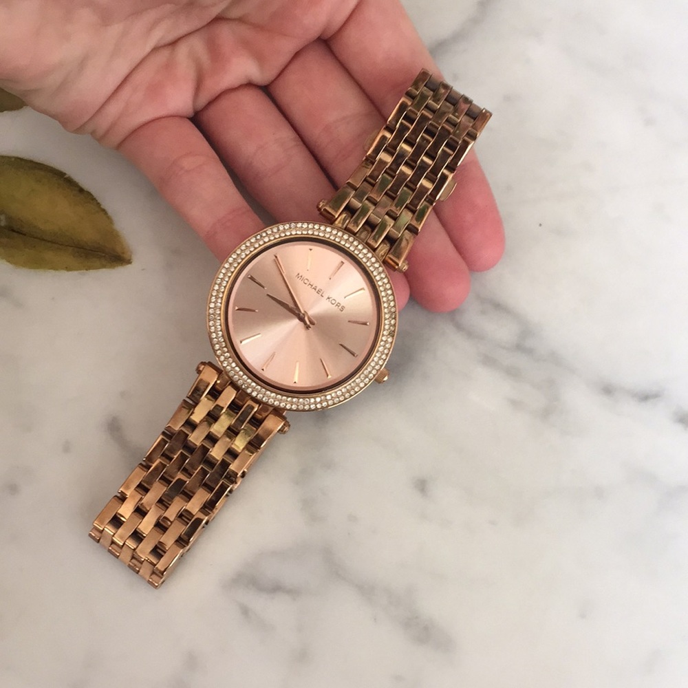 Rose gold tone MK watch